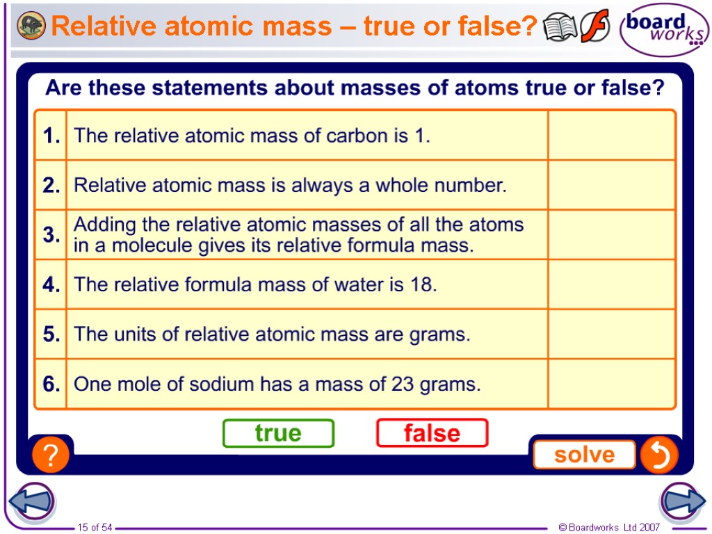 Relative atomic mass – true or false?
